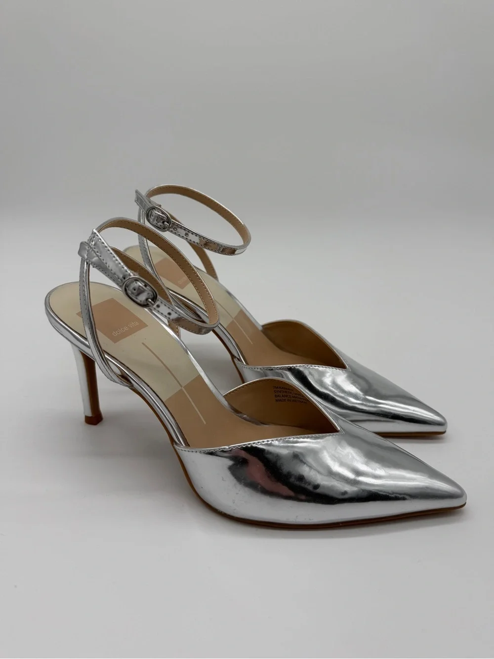 Dolce Vita Karmen Pumps Silver Ankle Strap Womens - 7M